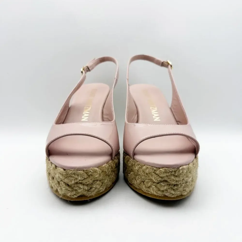 Stuart Weitzman Womens Island Sandal Espadrille Wedge US 9B EU 39.5 Pink NIB